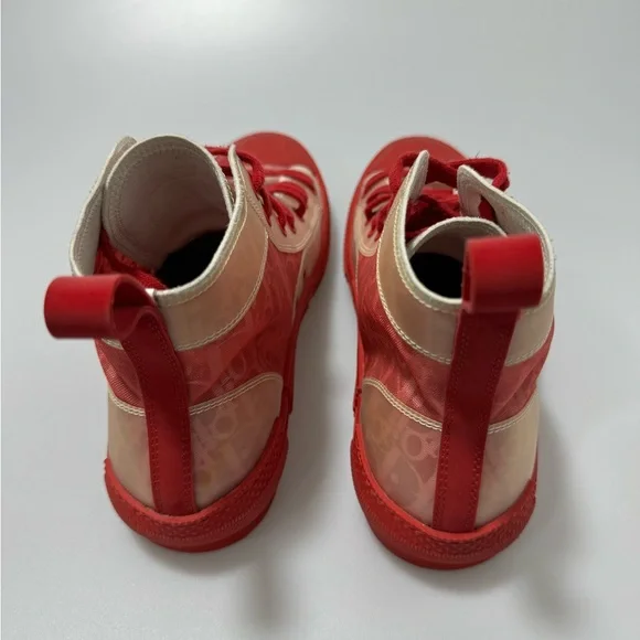 Dior B23 High Top Sneakers Red Logo Oblique Men’s EU 42/US 9